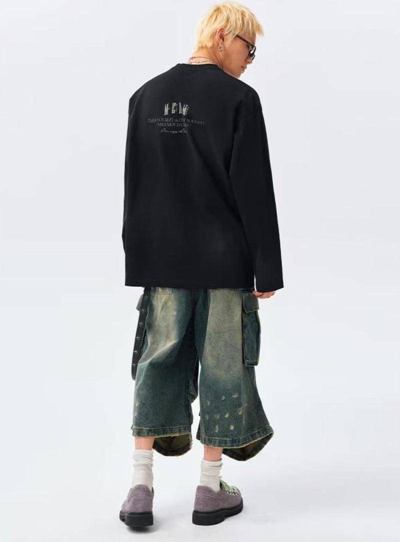 MEDM Spoof Oil Painting Long-sleeved T-shirt