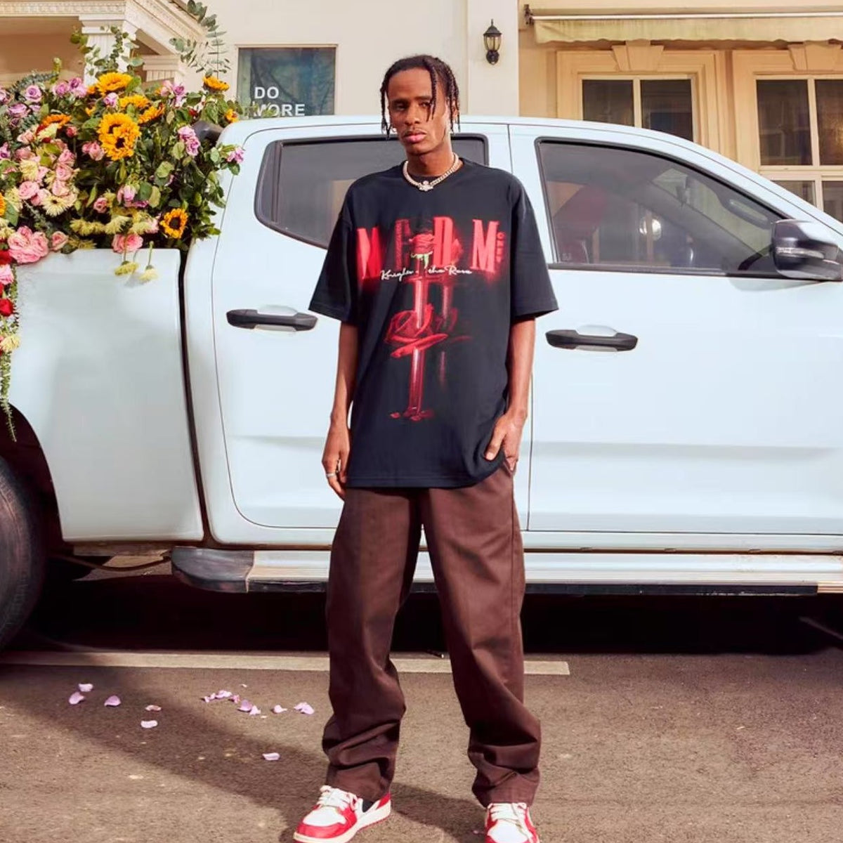 MEDM Hip Hop Rose Short Sleeve T-Shirt