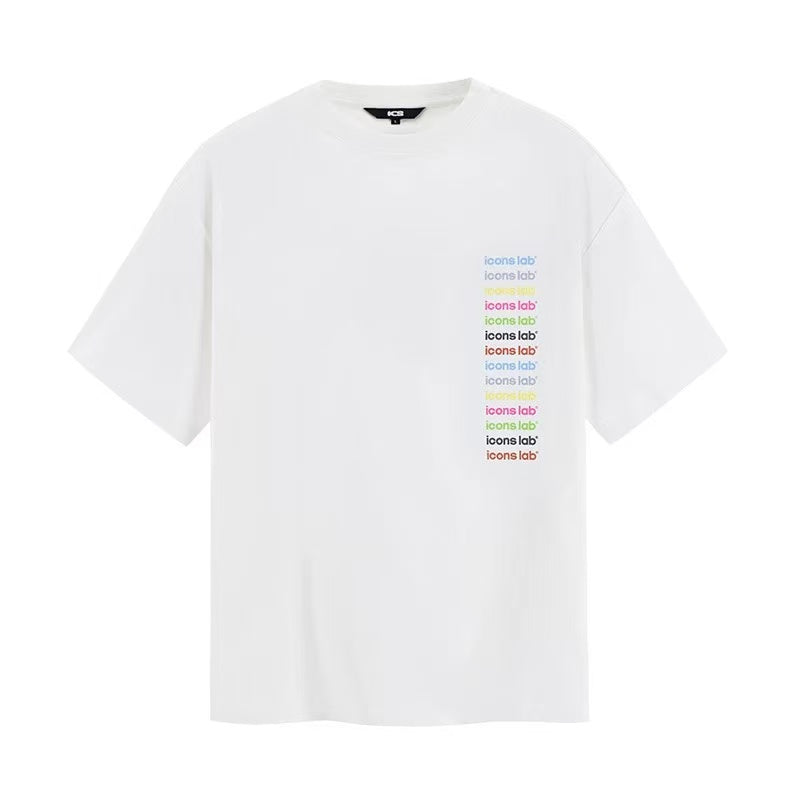 ICONSLAB  Rainbow Color Vertical Logo T-shirt