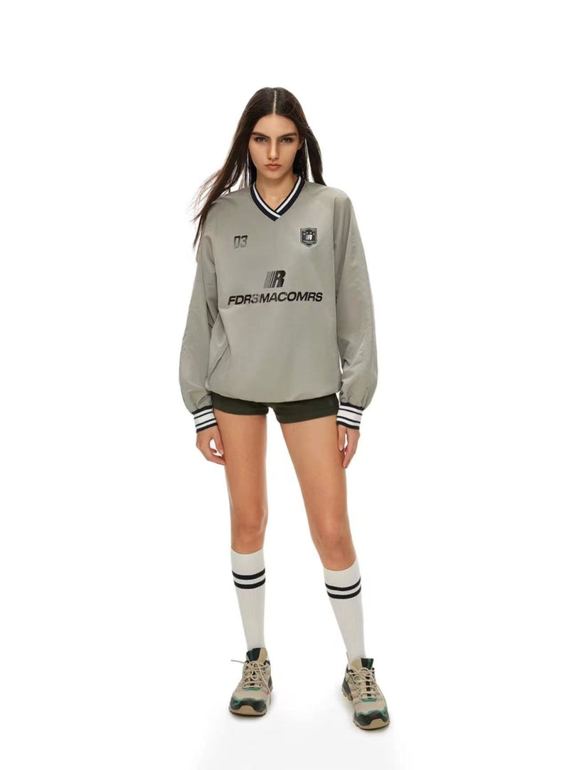 FDR V-neck Small Grid Printed Sweater