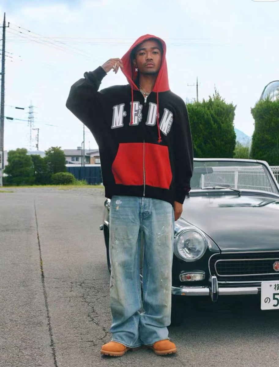 MEDM Colorblock Patch Zip-up Hoodie