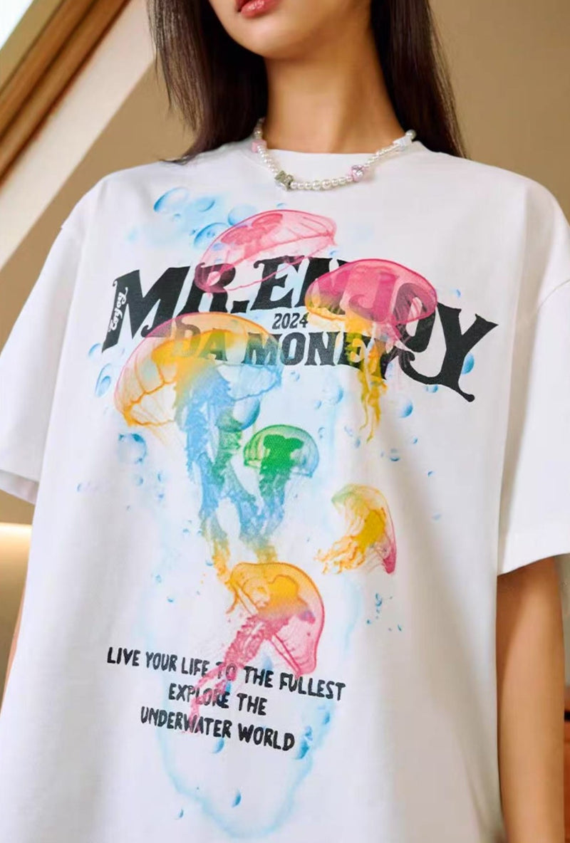 MEDM Gradient Jellyfish Short-sleeved T-shirt