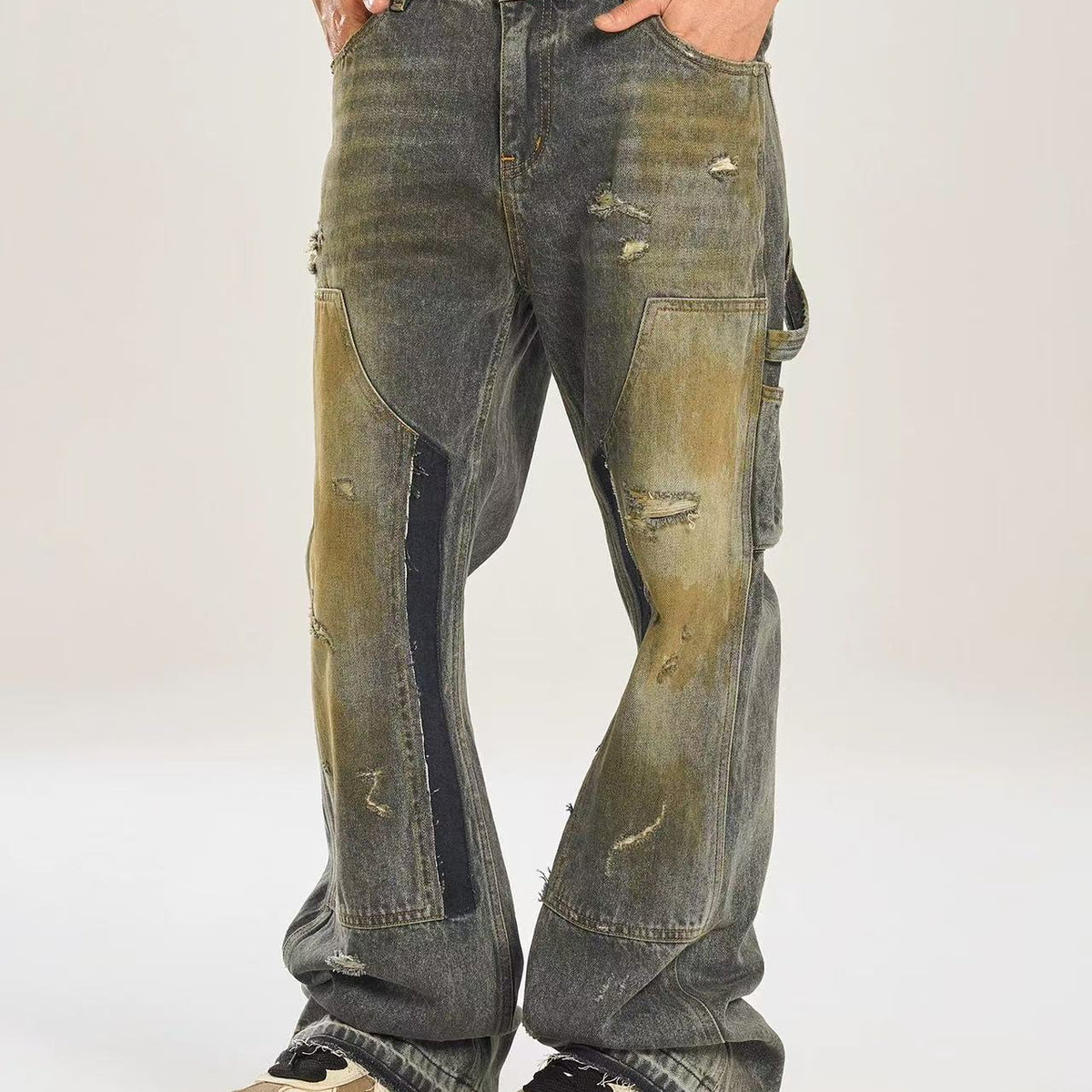 BIPOLAR Washed Dirty Blue Denim Jeans