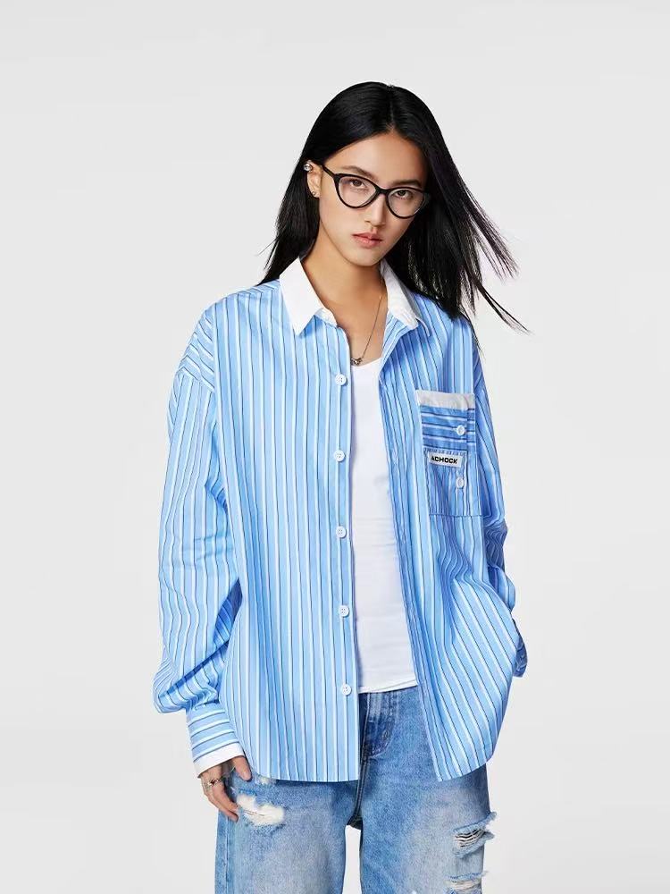 ACHOCK Striped Lining Long-sleeve Shirt
