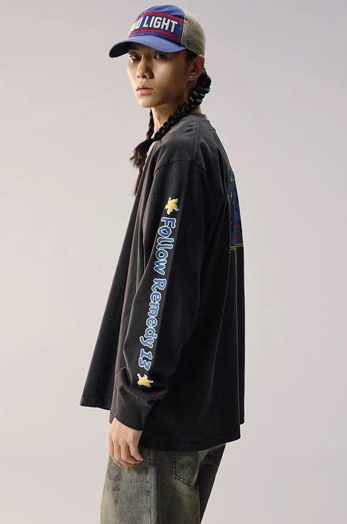 REMEDY Happy Devil Night Print Long-sleeve Tee