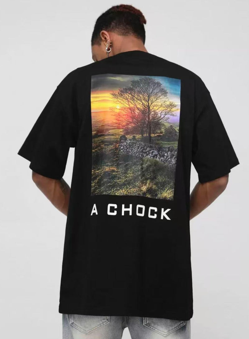 ACHOCK Summer Sunset Print T-shirt