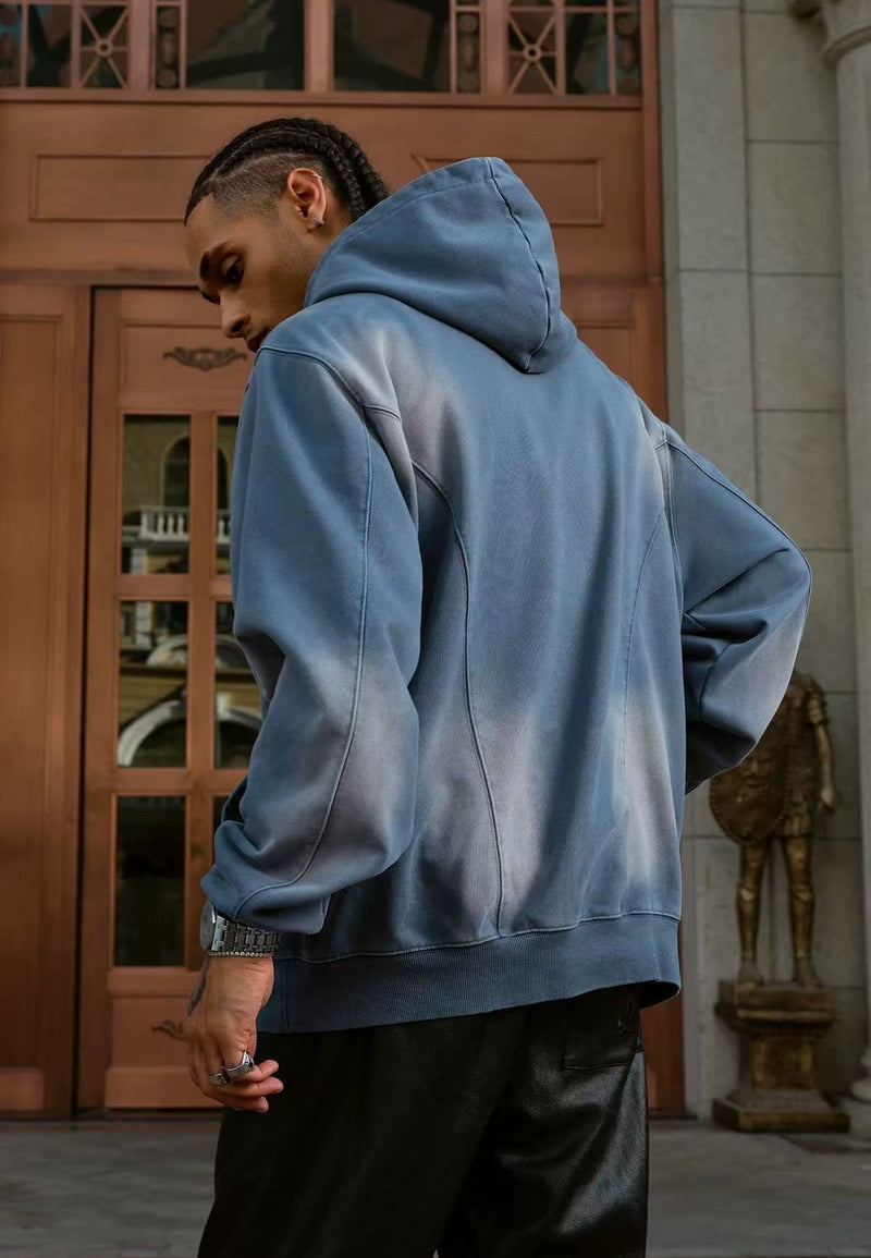 STK Double Pouch Rivet Pocket Wash Hoodie