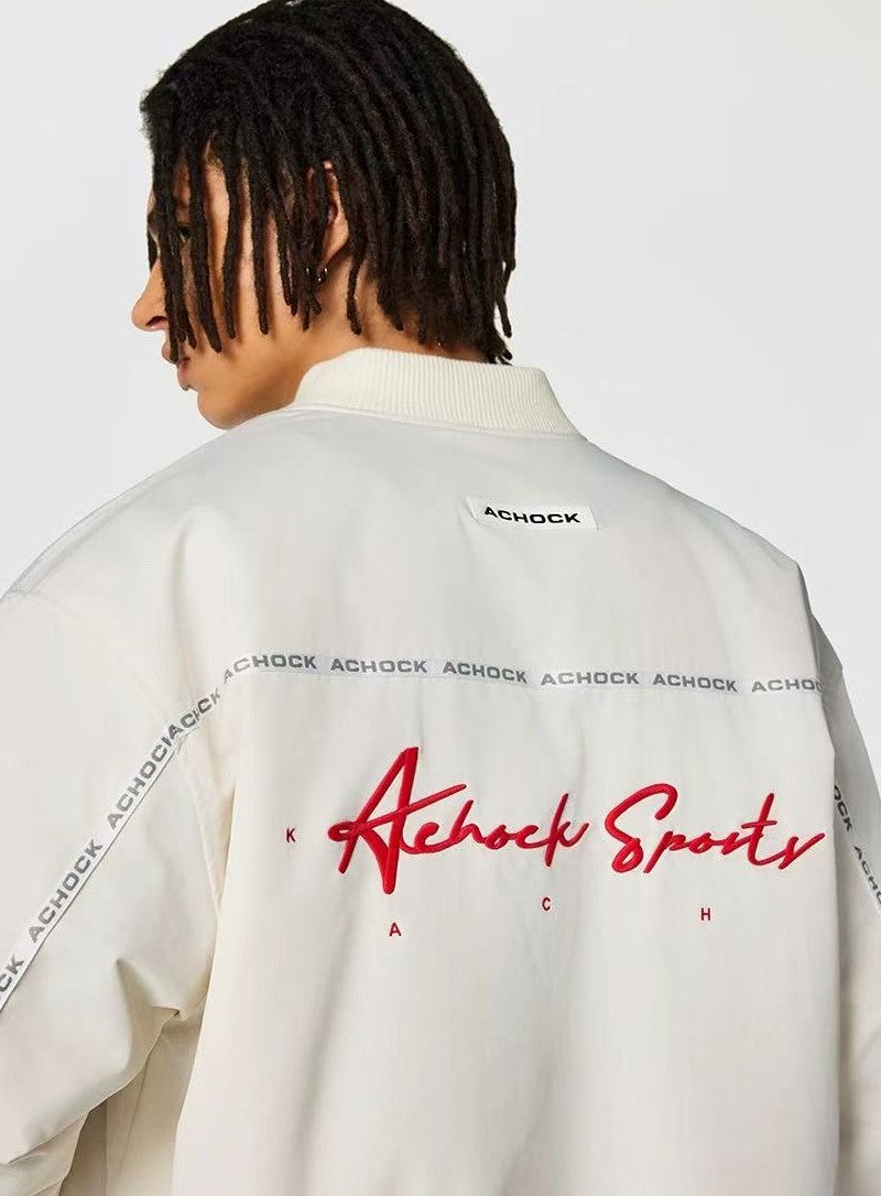 ACHOCK Logo Embroidered Baseball Jacket