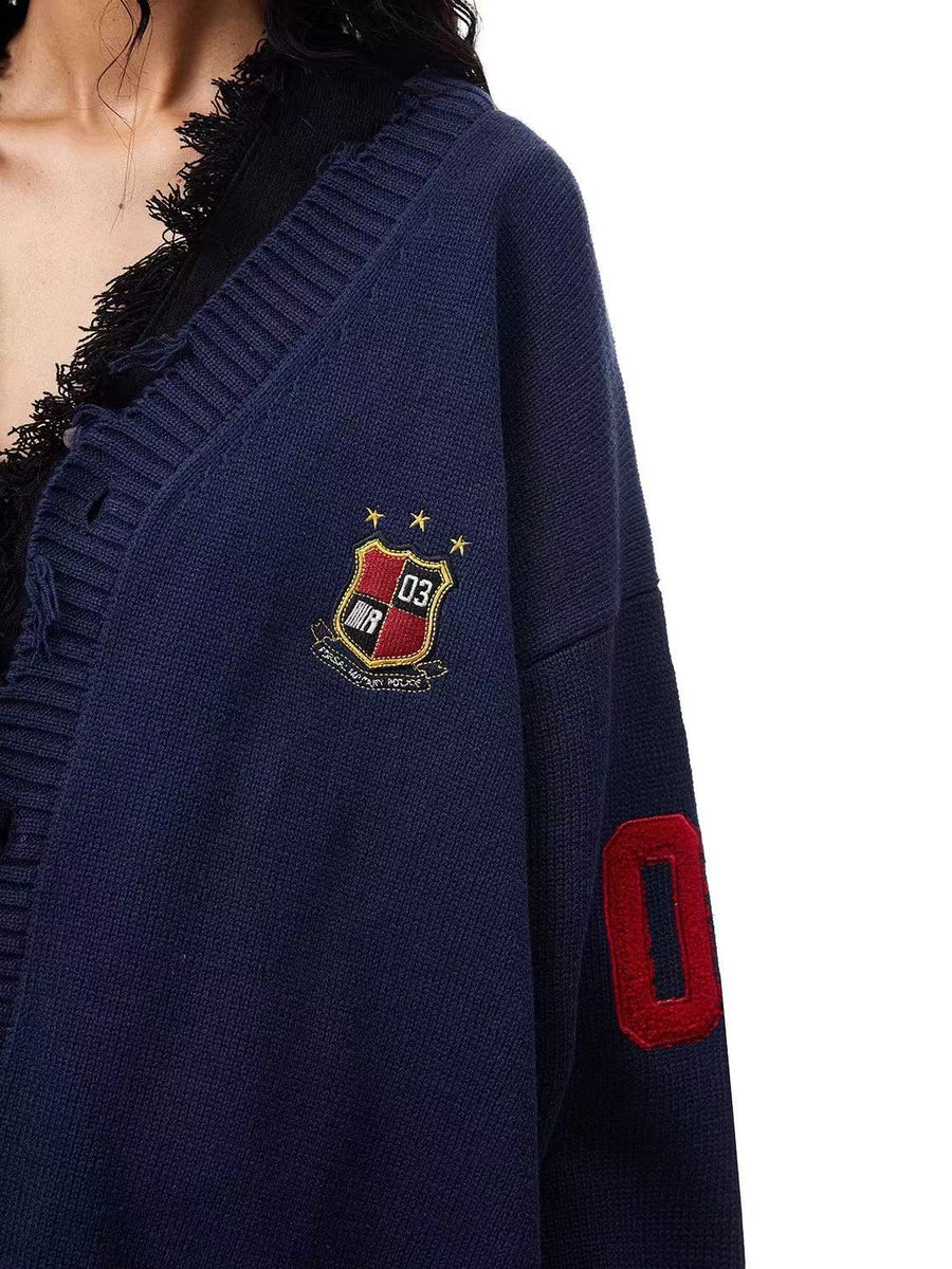 FDR Badge Embroidery Knitted Cardigan