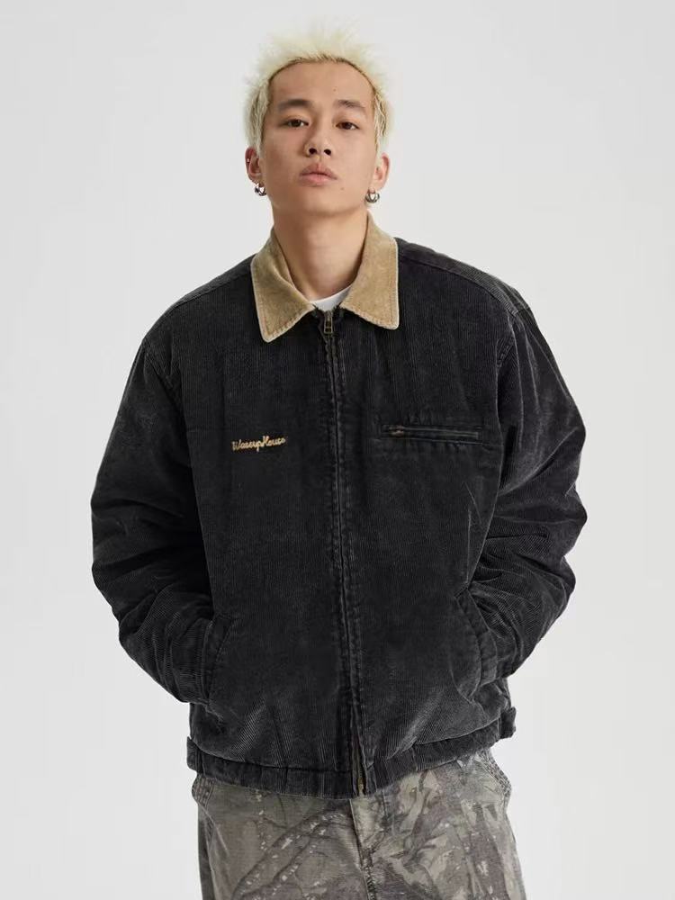 WASSUP Washed Corduroy Quilted Work Jacket