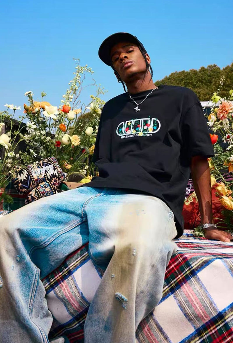 MEDM Capsule Floral Logo Print Short-sleeved T-shirt