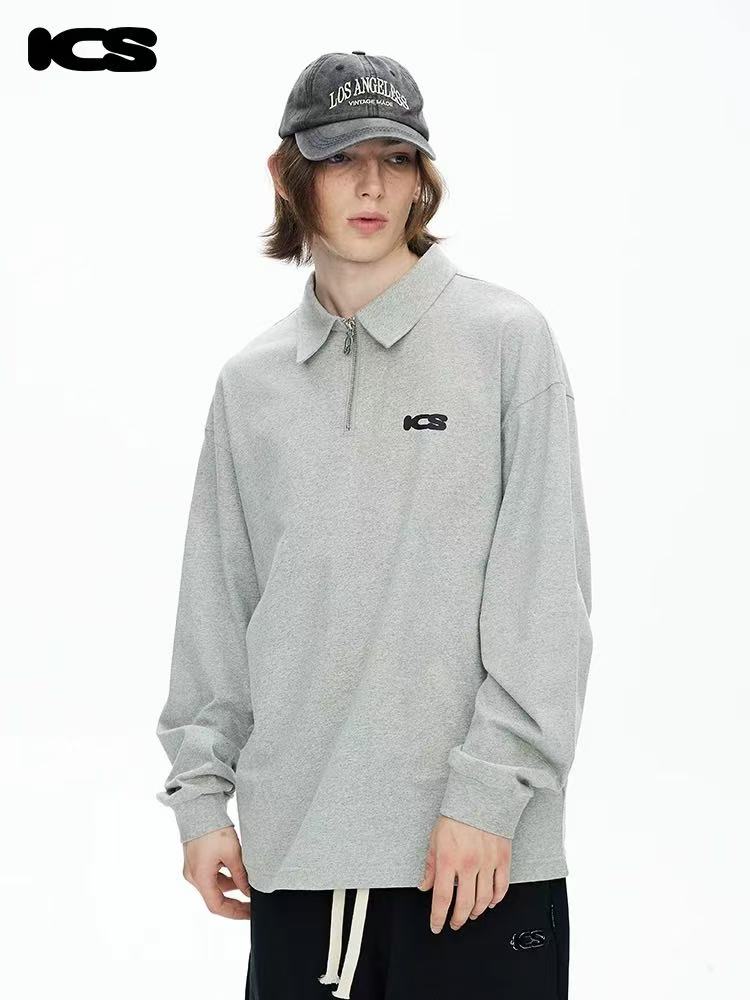 ICONSLAB Monogram Half-zip Long-sleeve Polo Shirt
