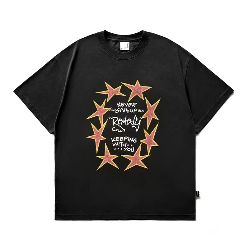 REMEDY Retro Star Print Short-sleeve T-shirt
