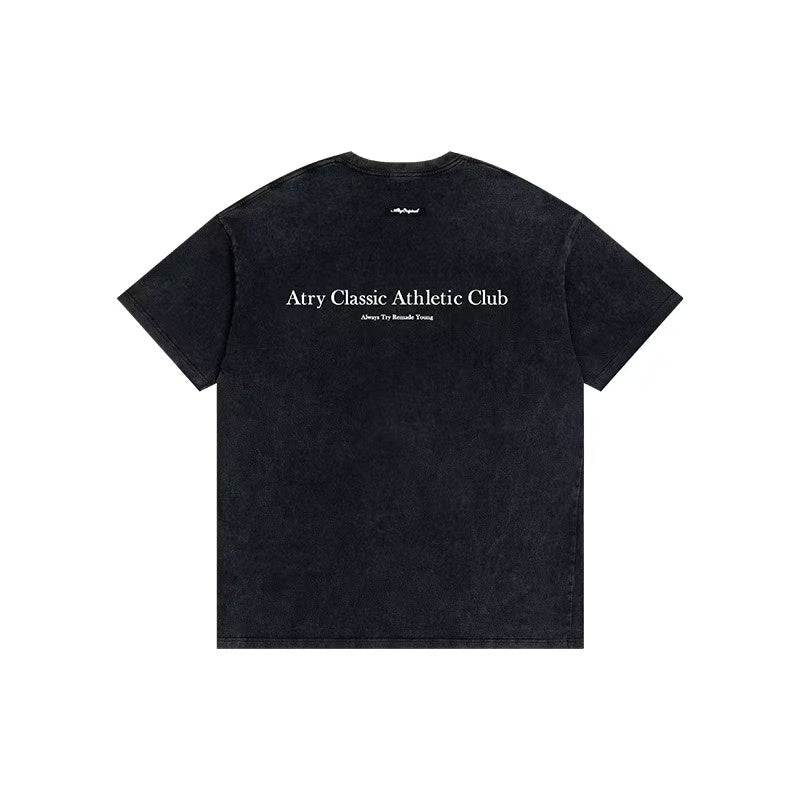 ATRY Washed Retro Trend Short Sleeves T-shirt