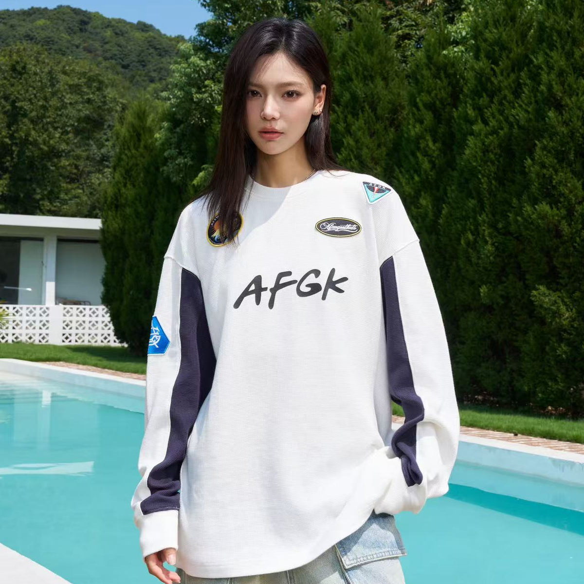 AFGK Badge Waffle Patch Long Sleeve Jersey