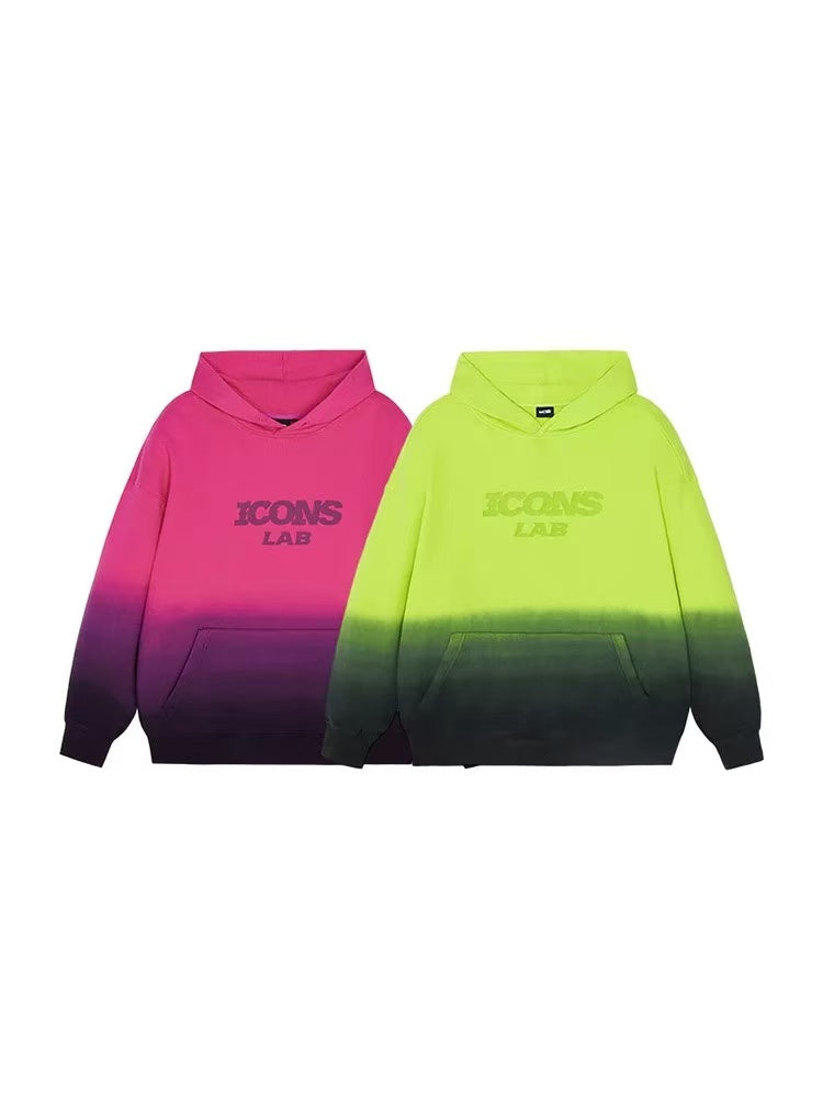 ICONSLAB Gradient Suspender Dyed Logo Hoodie