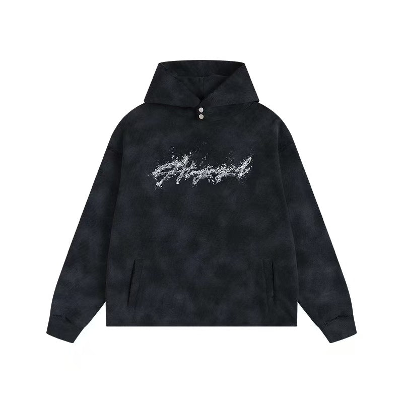 ATRY Wasteland Sand Embroidery Dirty Dyeing Sweatshirt