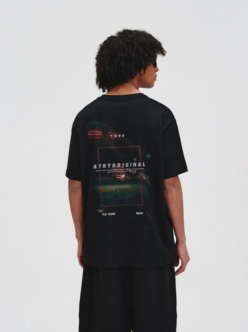ATRY Night Scene Pattern Printed T-shirt
