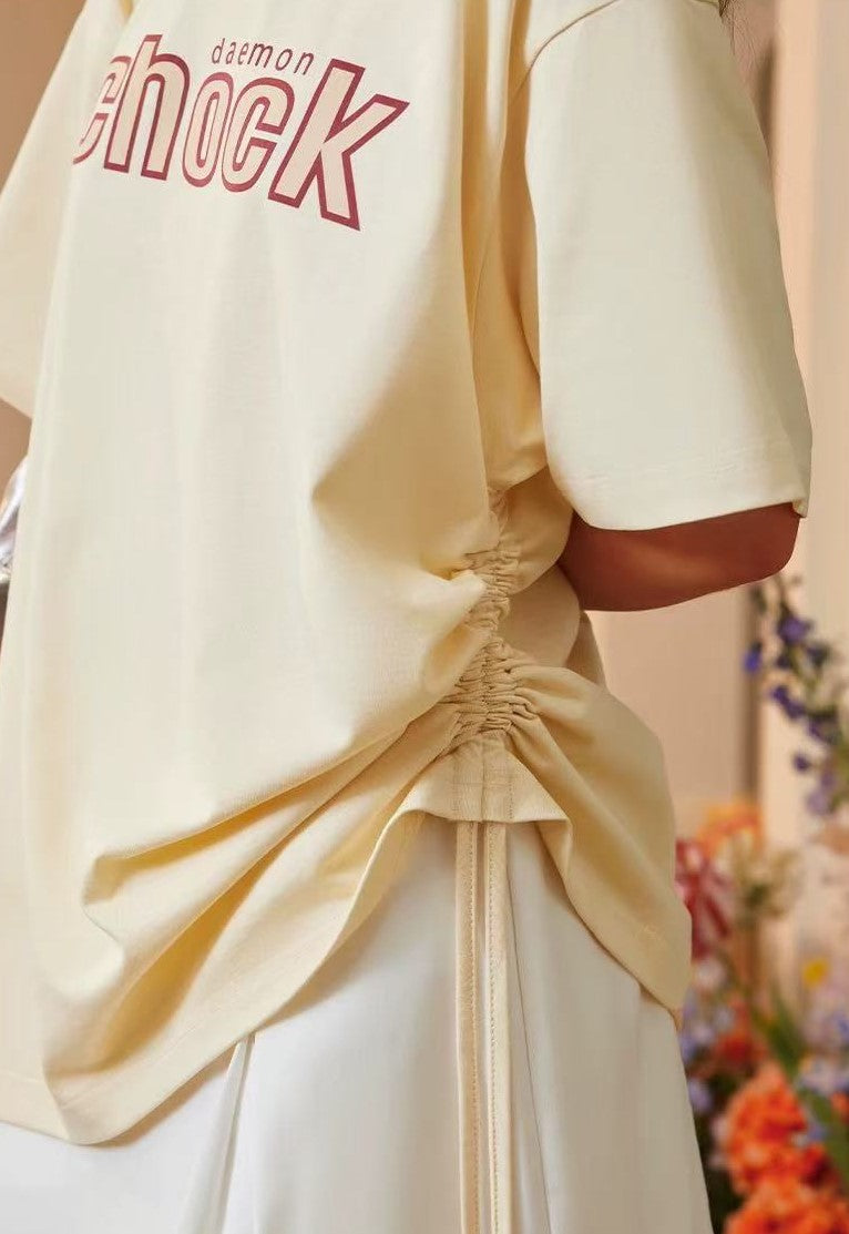 ACHOCK Suede Foam Printed Short-sleeved T-shirt