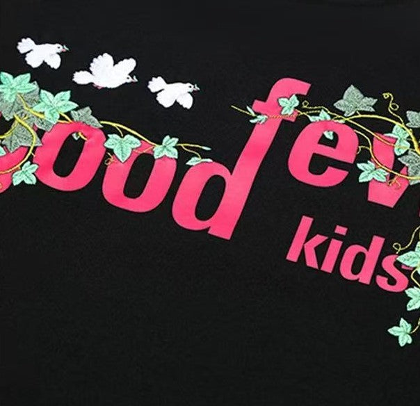 AFGK "Vine Garden" Rose Embroidered Short-sleeved T-shirt