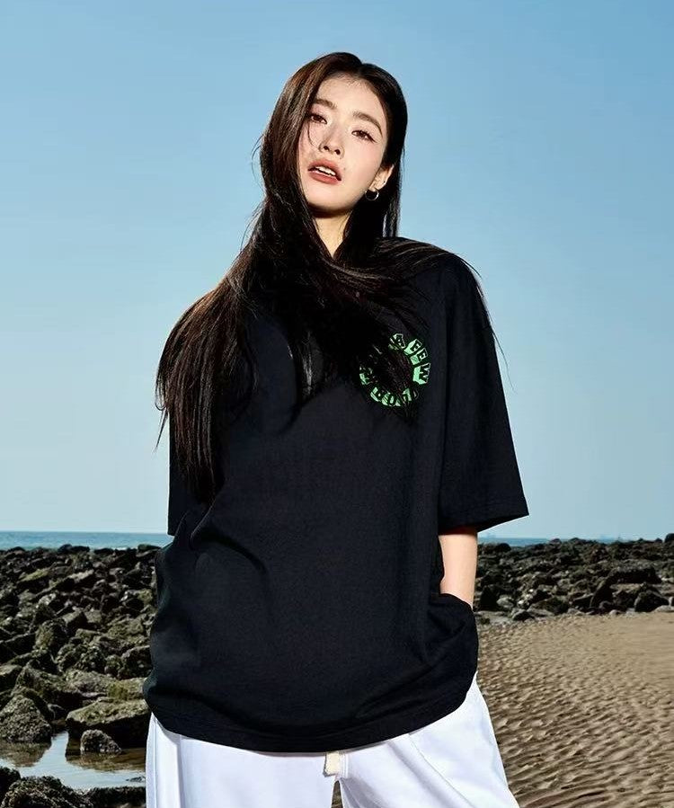 AFGK Slogan Letter Print Short-sleeved T-shirt