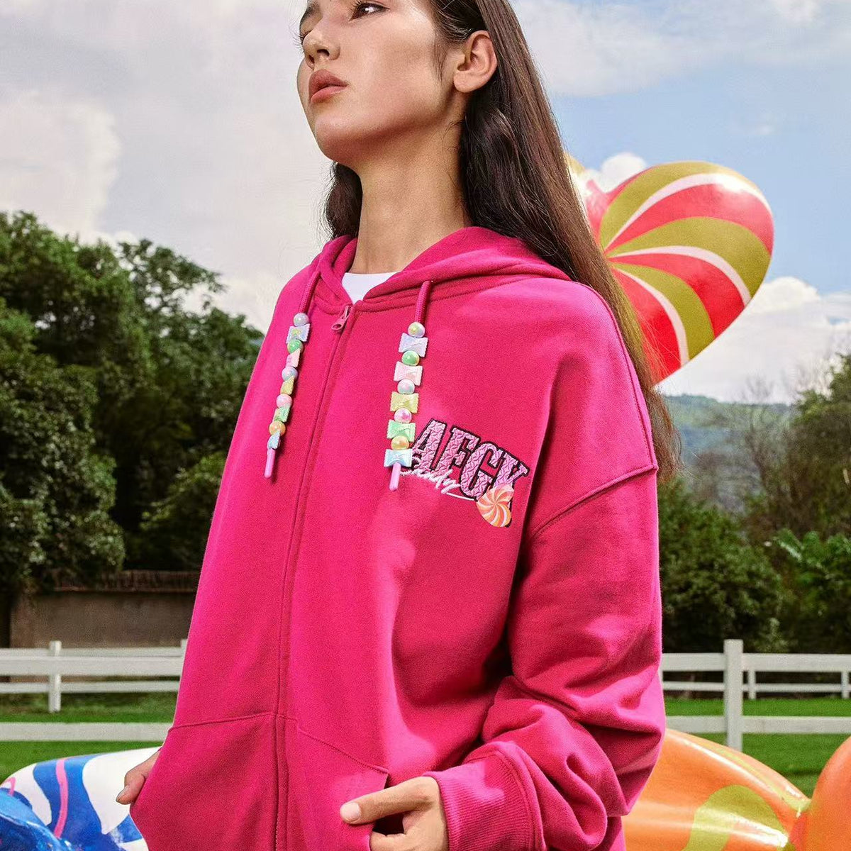 AFGK Candy Series Cardigan Hooded Sweatshirt