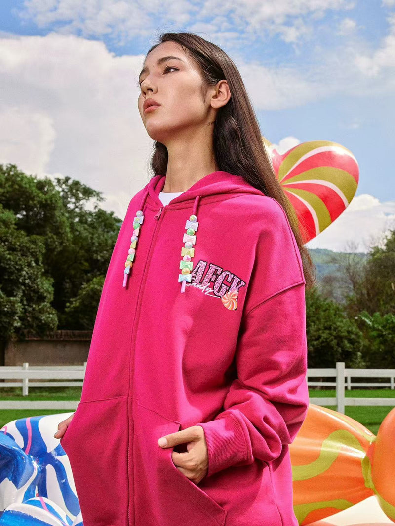AFGK Candy Series Cardigan Hooded Sweatshirt