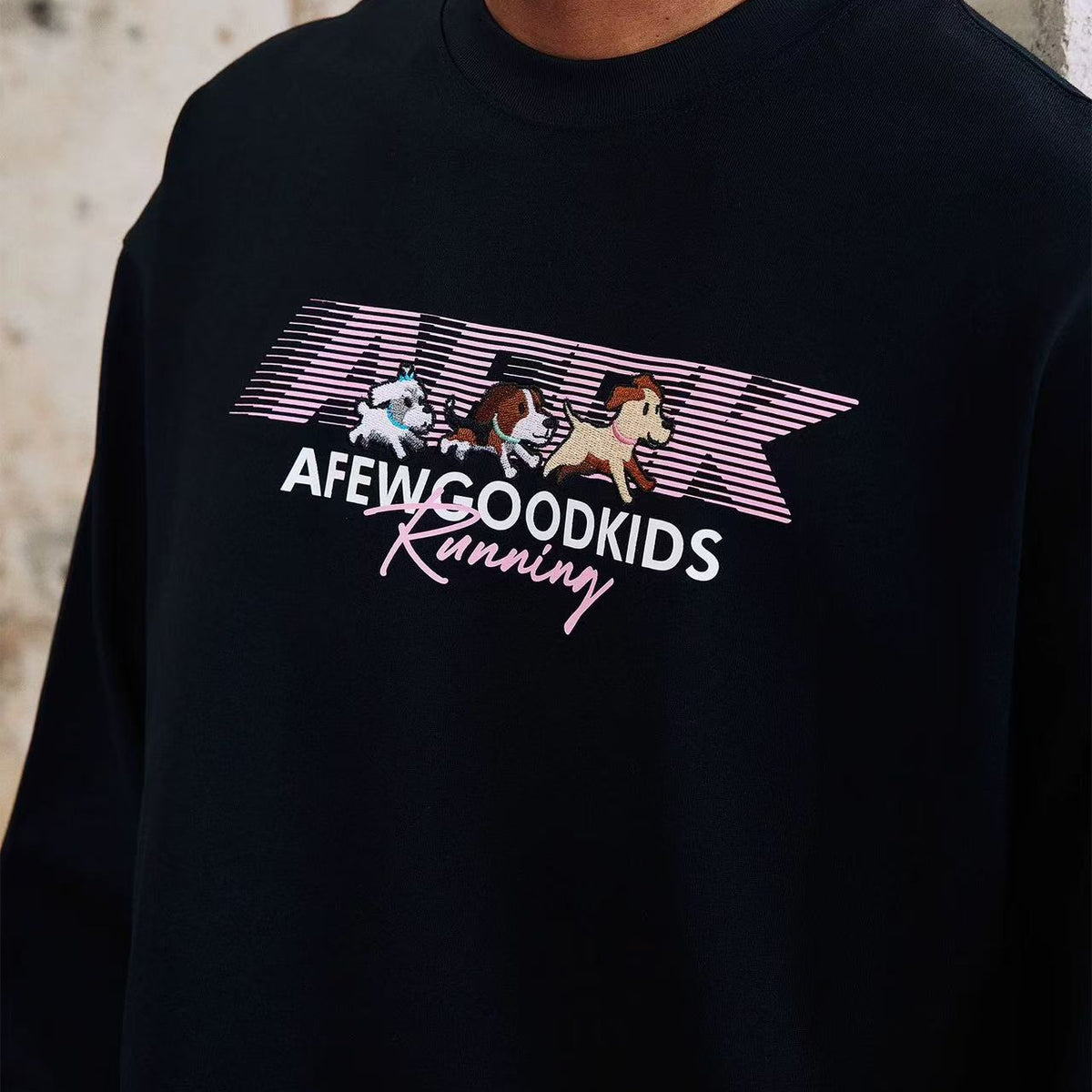 AFGK "Running Puppy" Long-sleeved T-shirt