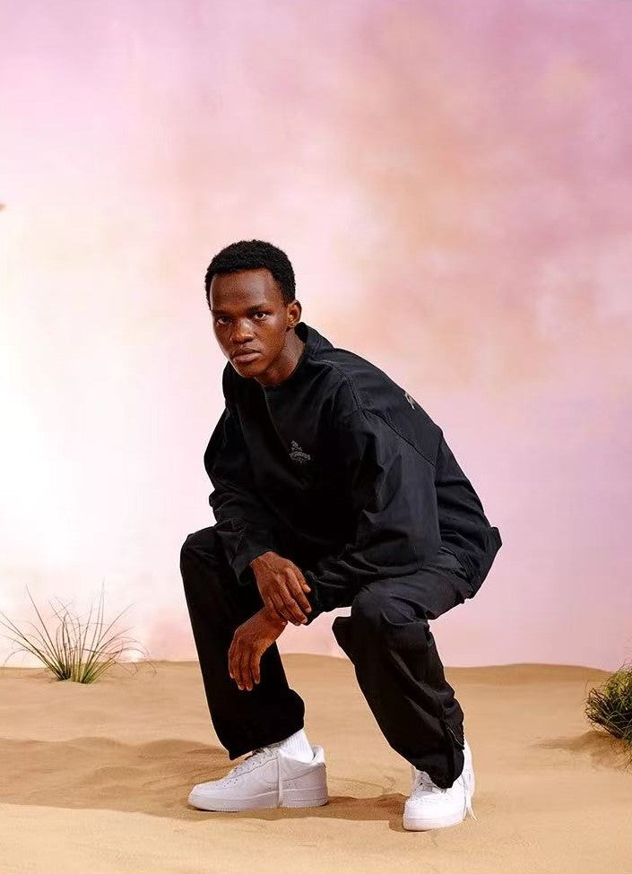 AFGK Sword and Rose Embroidery Washed Long-sleeved T-shirt