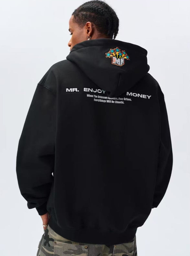 MEDM Blooming Star Embroidered Zipper Hoodie