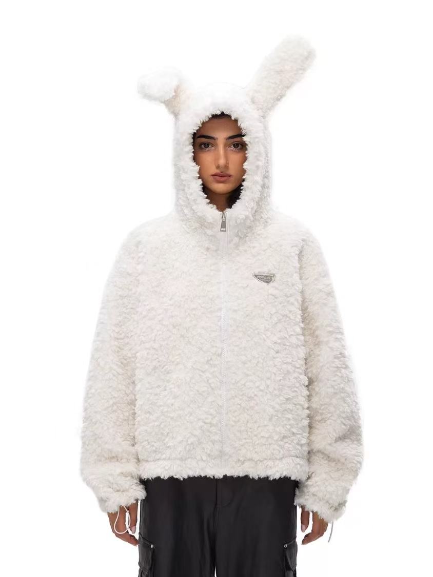 FDR Rabbit Ear Plush Hooded Jacket