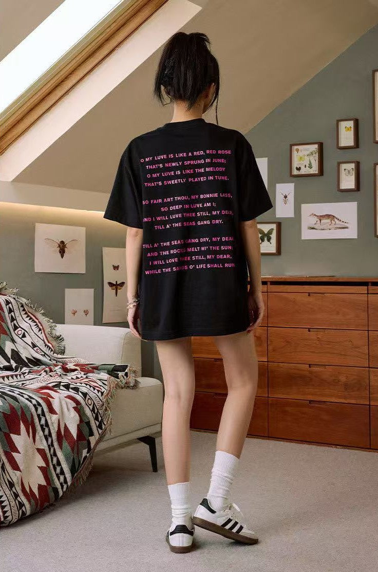 MEDM Rose and Sword Print Short-sleeve T-Shirt