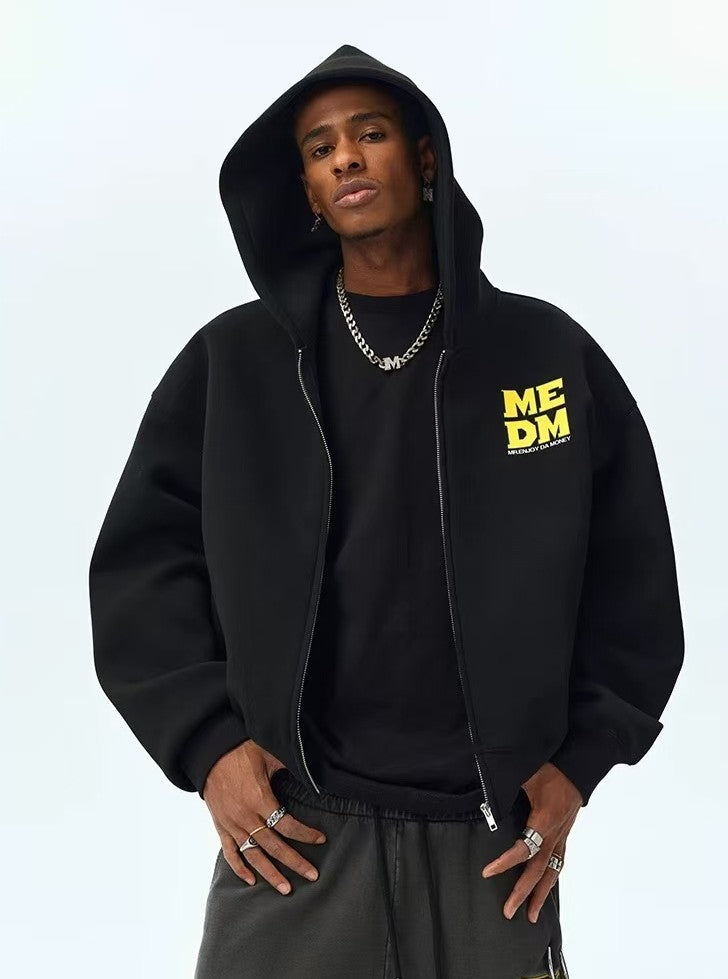 MEDM Four-letter Logo Air Layer Zipper Sweatshirt