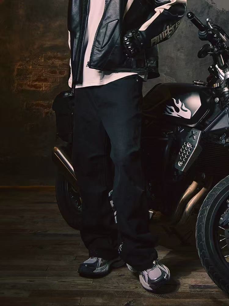 REMEDY Swirl R-shaped Patchwork Retro Distressed Trousers