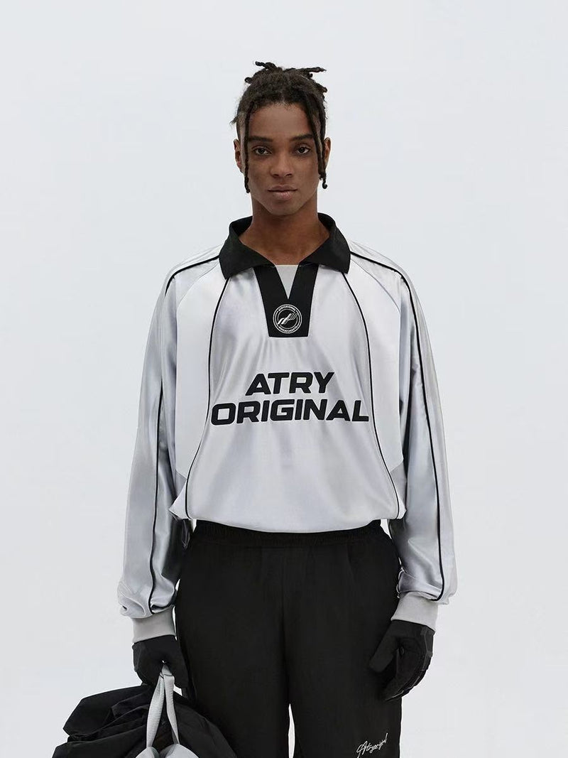 ATRY Contrast Color Patchwork Printed POLO Jersey