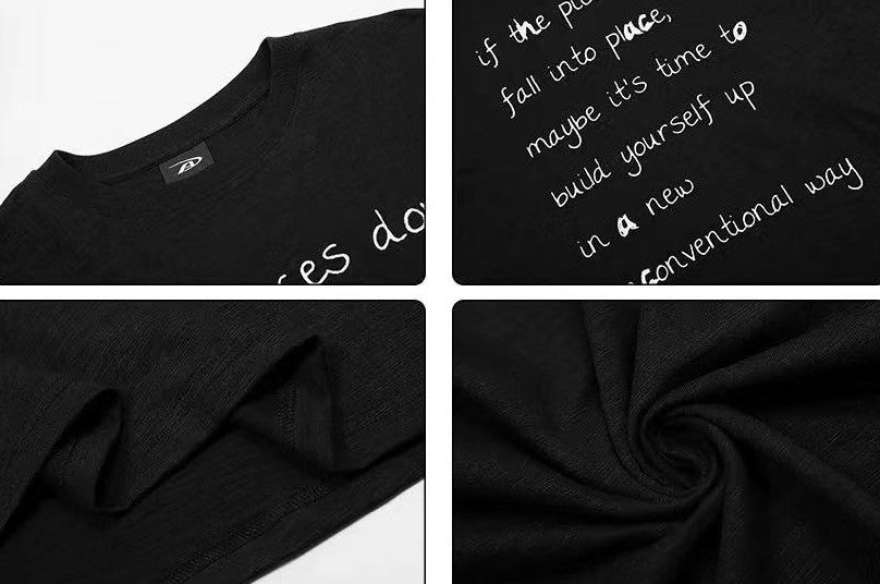 ACHOCK Bamboo Handwritten Printed Long-sleeve T-shirt
