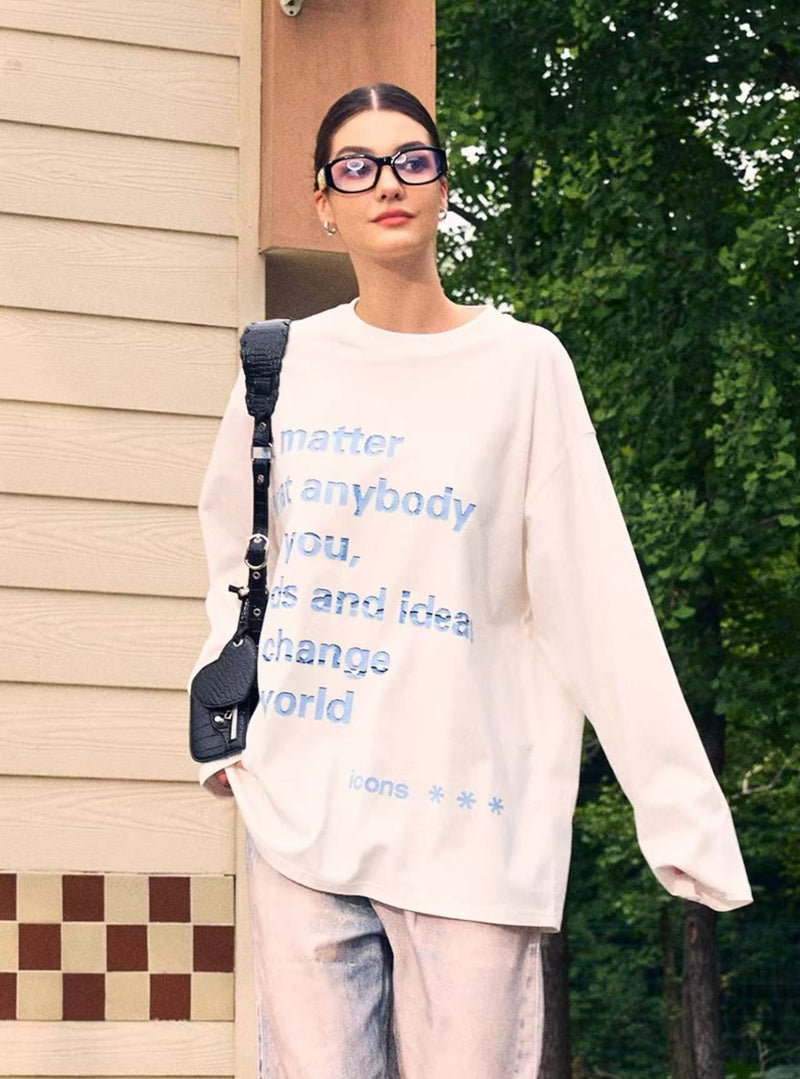 ICONSLAB Mosaic Text Long Sleeve T-shirt