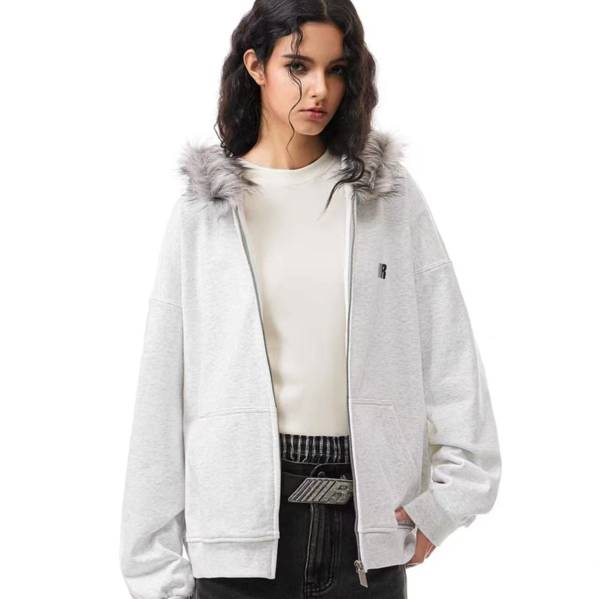 FDR Fur Collar Zipper Hoodie