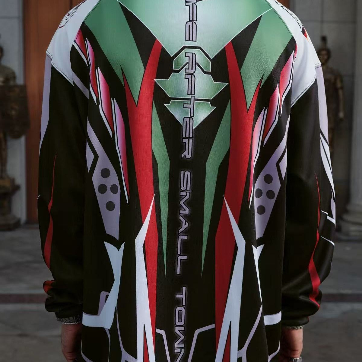 STK High-Density White Ink Direct Print Motorcycle Long-Sleeve T-Shirt