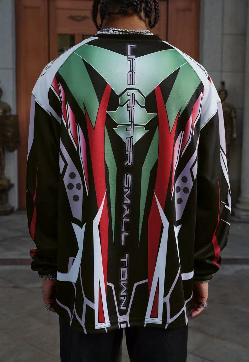 STK High-Density White Ink Direct Print Motorcycle Long-Sleeve T-Shirt