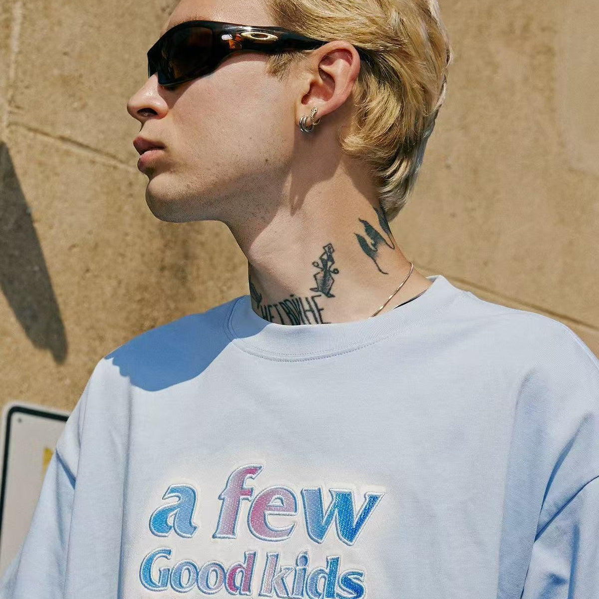 AFGK Versatile Melted Syrup Letter Short-sleeves T- shirt