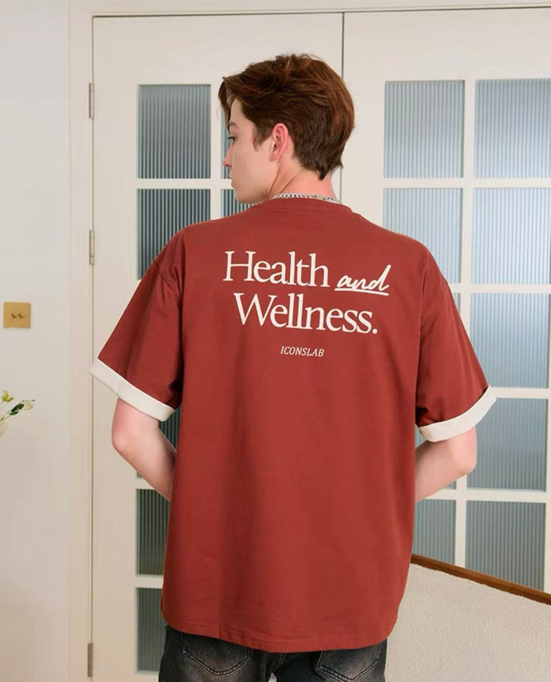 ICONSLAB Fake Two-piece Contrasting Text T-shirt