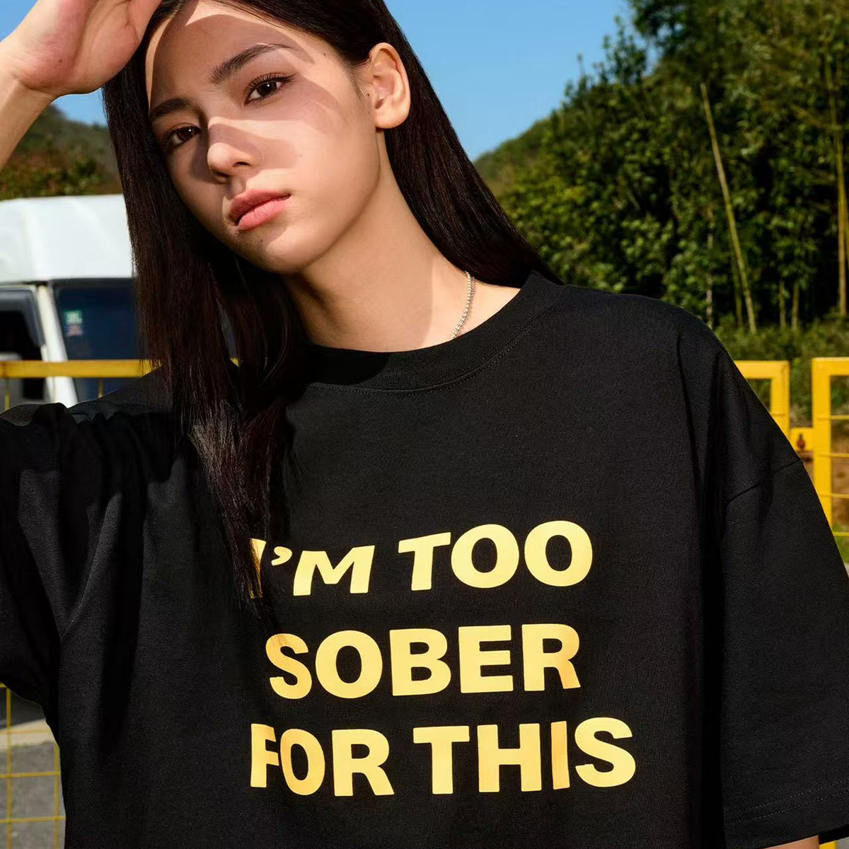 AFGK Slogan Ring LOGO Short-sleeved T-shirt