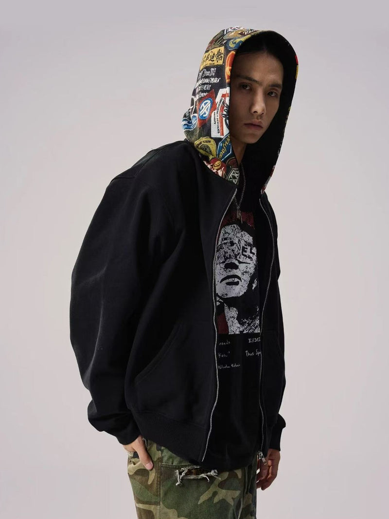 REMEDY Logo Print Hooded Sweatshirt