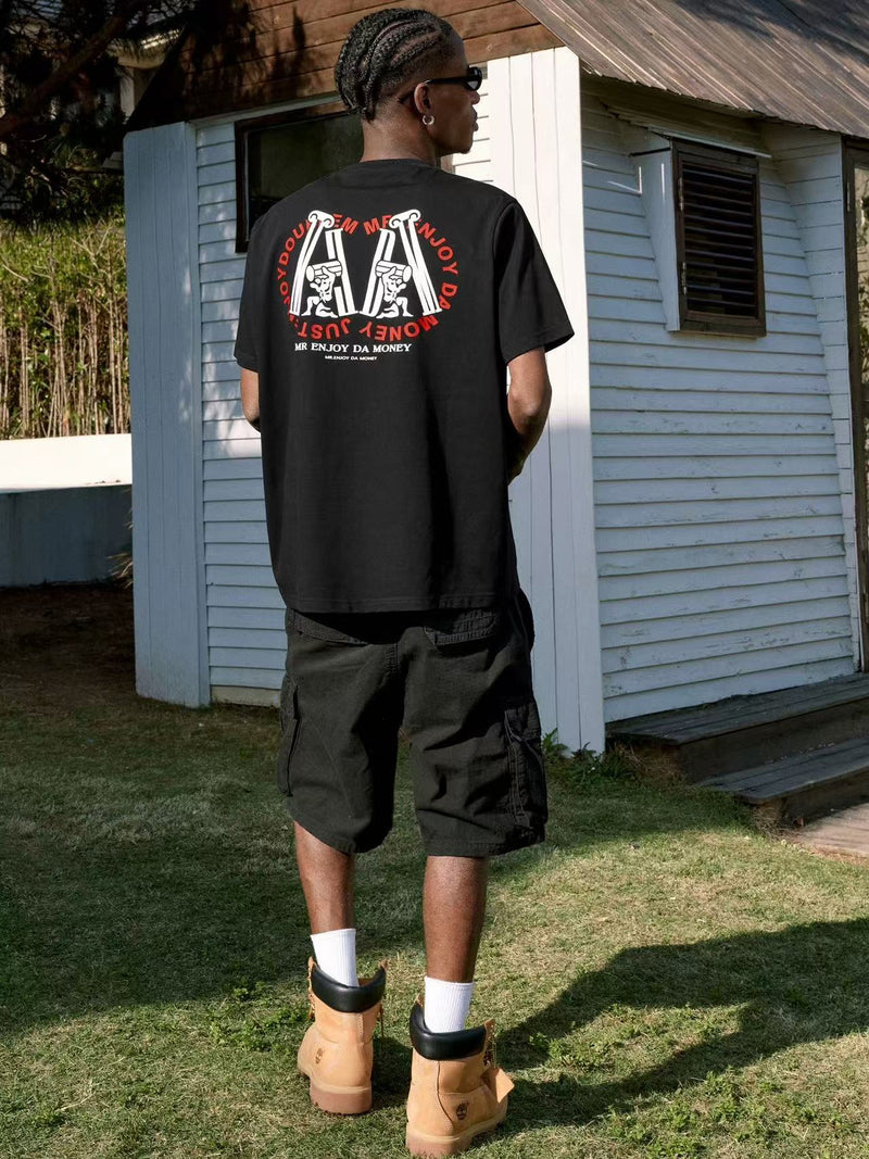 MEDM Roman Column Print Short-sleeved T-shirt