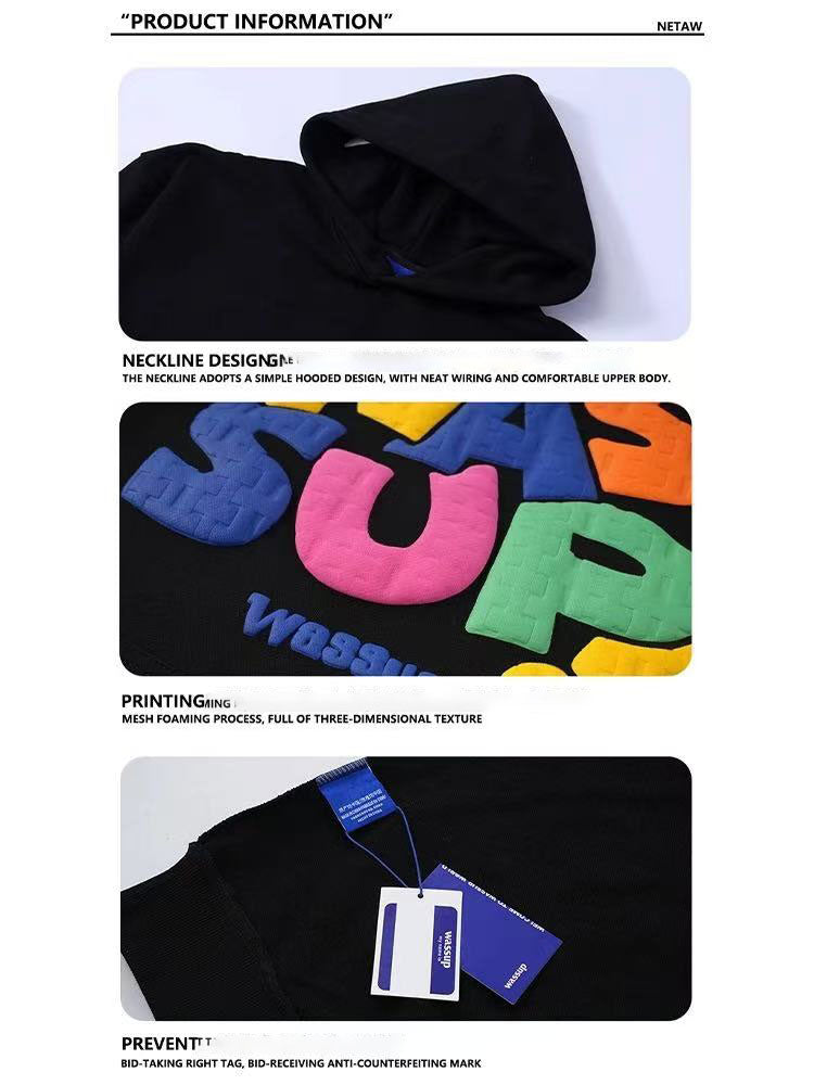 WASSUP Rainbow Printed Hoddie