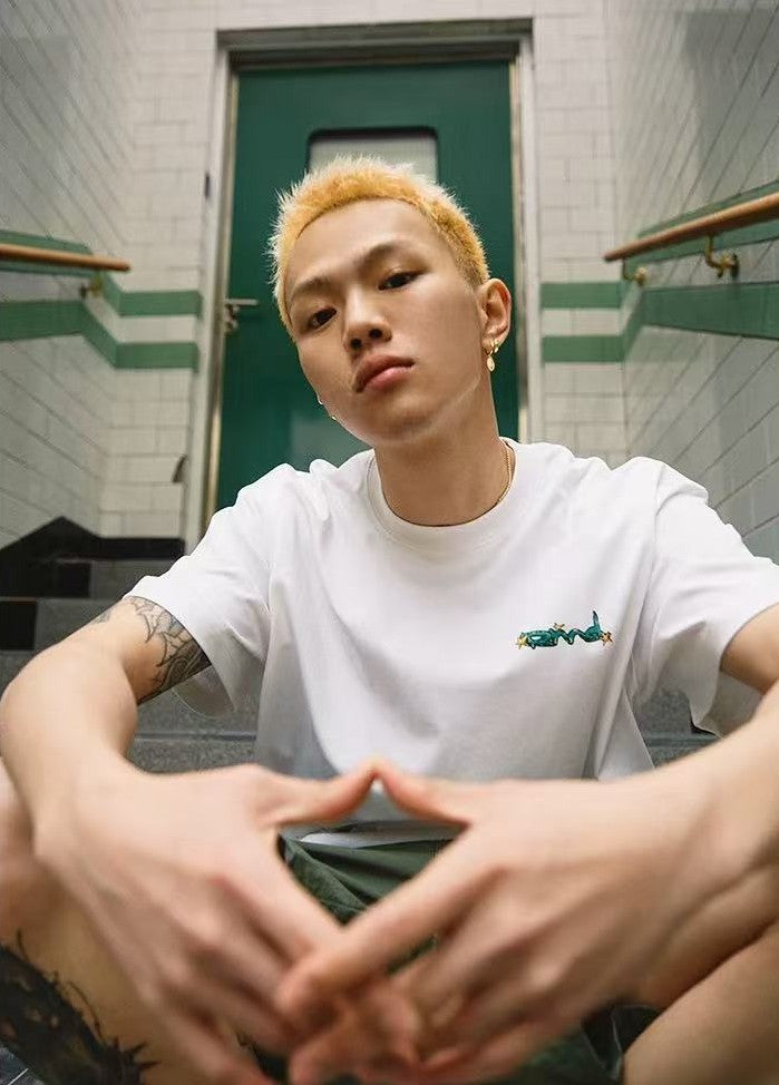 REMEDY Hand-painted Stars Print Short-sleeved T-shirt