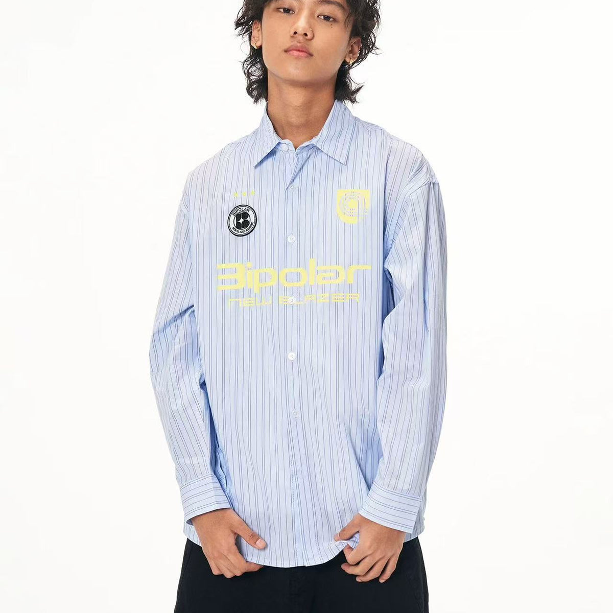 BIPOLAR Four-pointed Star Football Embroidered Polo Shirt