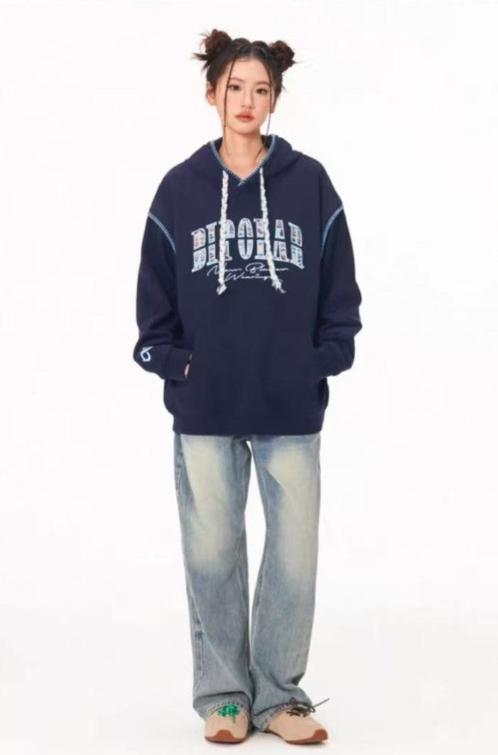 BIPOLAR Ethnic Style Woven Patchwork Hoodie