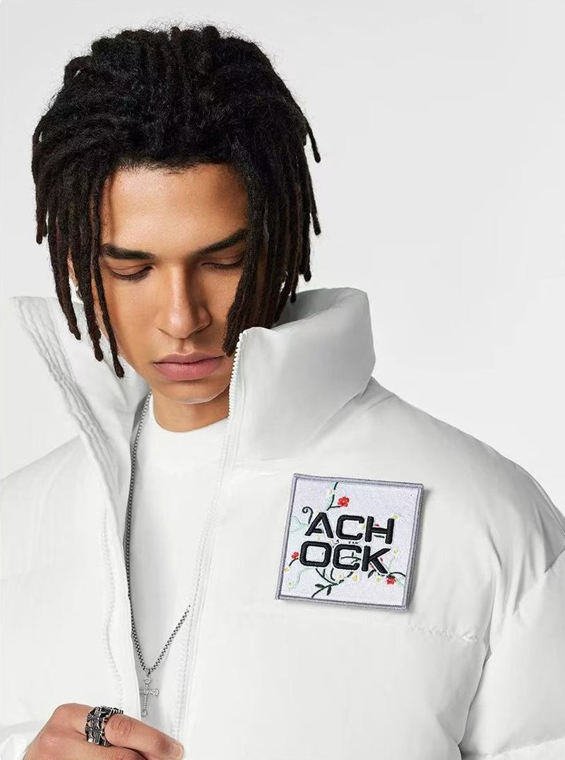 ACHOCK Waffle Logo Designed Velcro Warm Cotton Coat